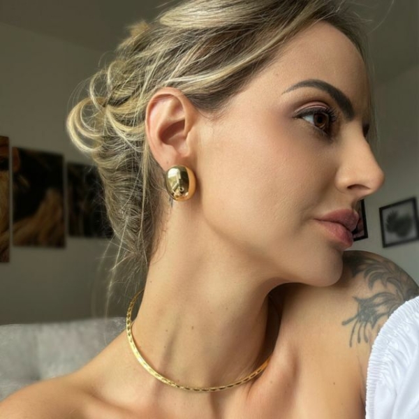 Gargantilha Aro Liso Diamantado