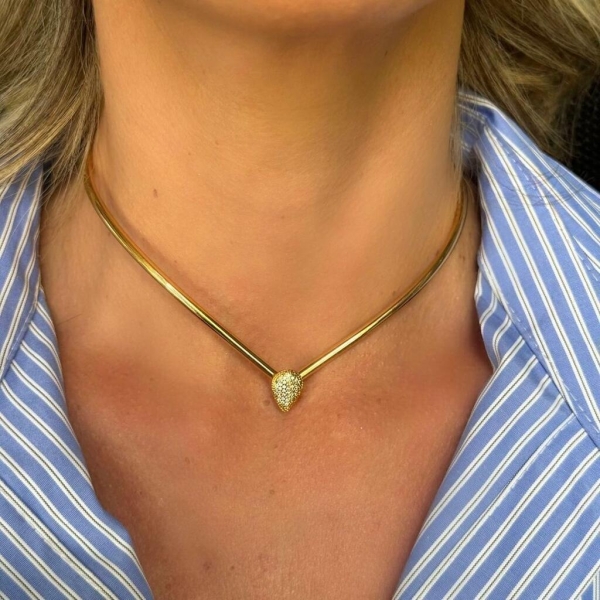 Choker aro com gota de zircônia - Image 2
